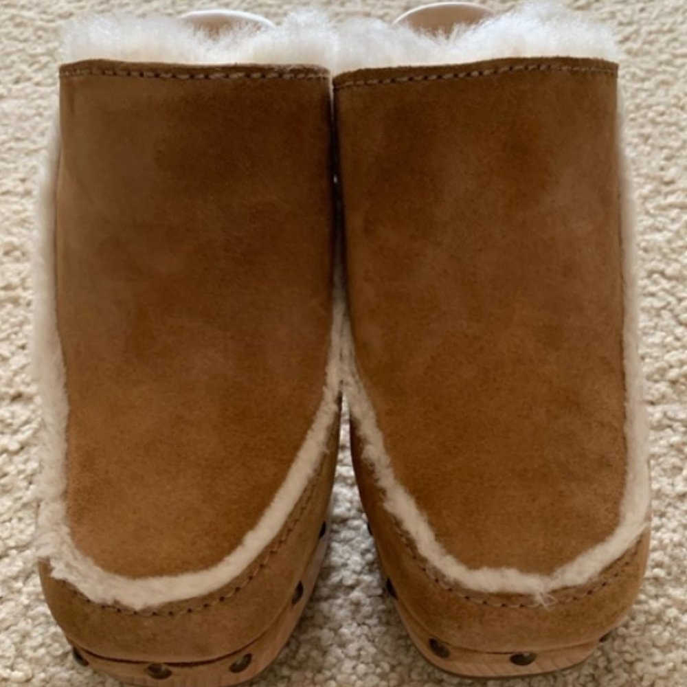 POPULAR UGG Aubriana Wooden Clog Chestnut Brown - Picture 6 of 12